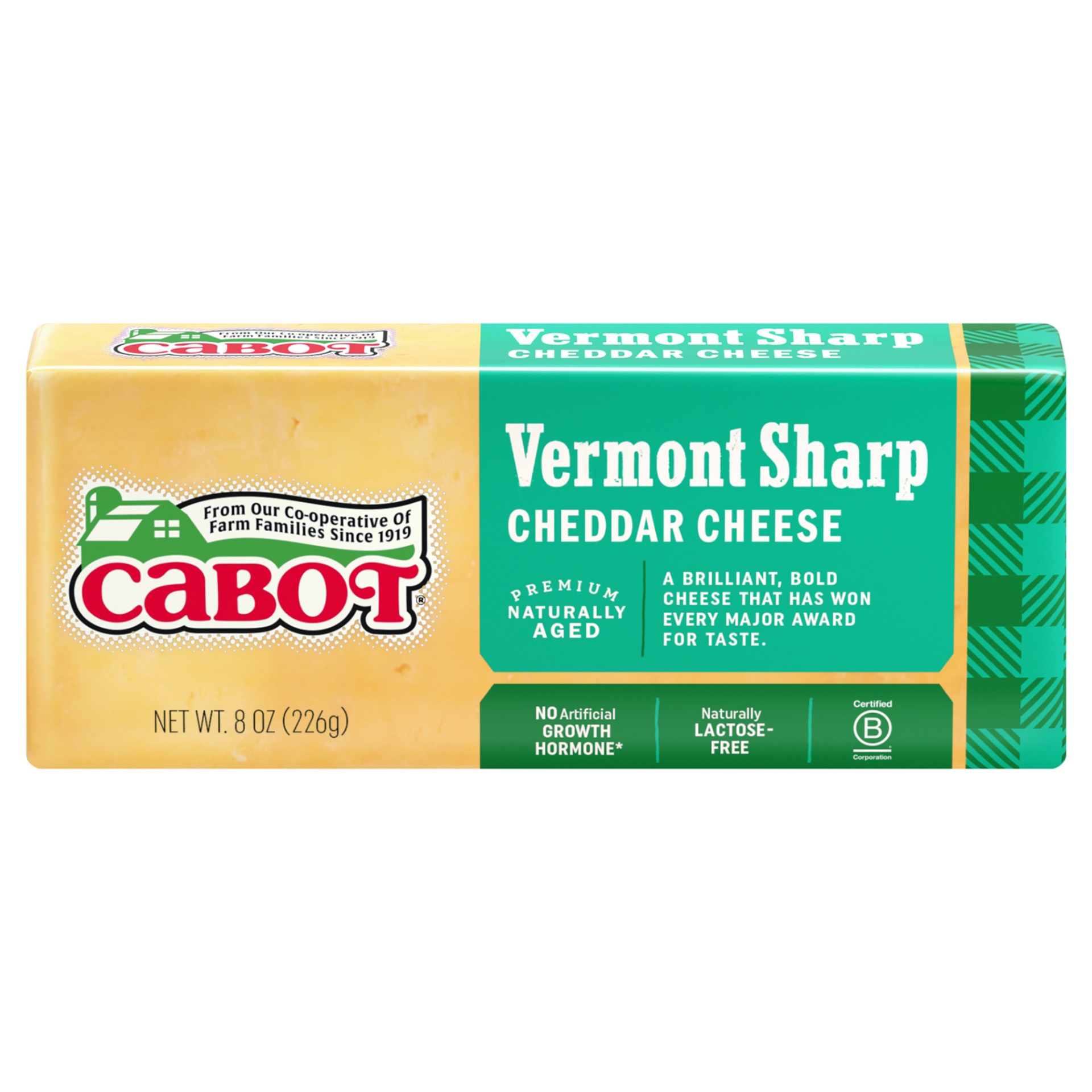 slide 1 of 3, Cabot Vermont Sharp Yellow Cheddar Cheese, 8 oz