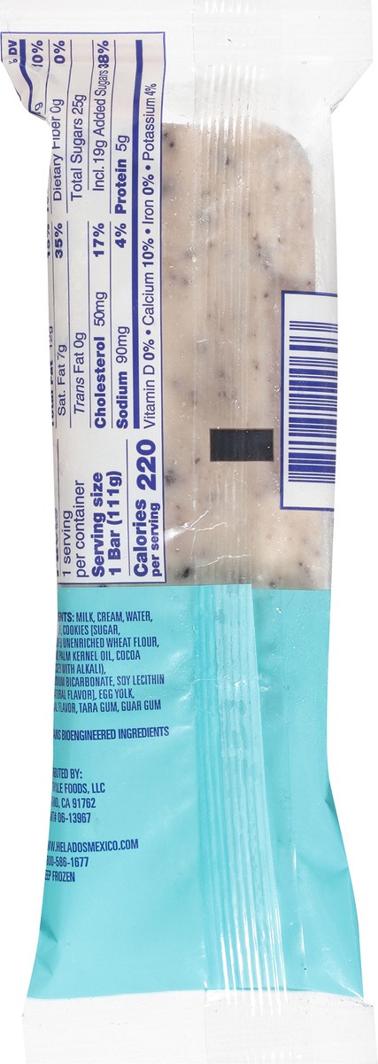 slide 9 of 9, Helados Mexico Premium Cookies & Cream Ice Cream Bar 3.75 fl oz, 3.75 fl oz