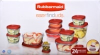 slide 1 of 1, Rubbermaid Food Storage Containers With Easy-Find Lids - Racer Red, 24 ct