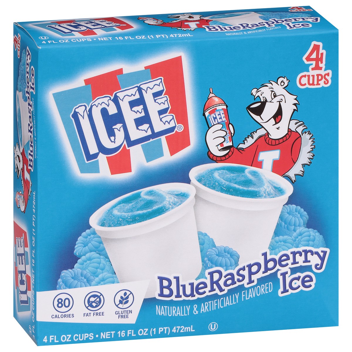 slide 2 of 11, ICEE BlueRaspberry Ice Cups 4 - 4 fl oz Cups, 4 ct