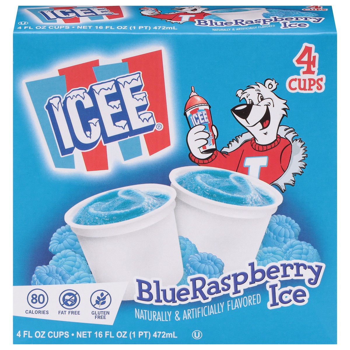 slide 11 of 11, ICEE BlueRaspberry Ice Cups 4 - 4 fl oz Cups, 4 ct