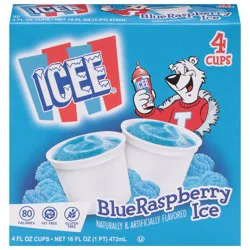 ICEE Blue Raspberry Ice Cups - 4 x 4 fl oz