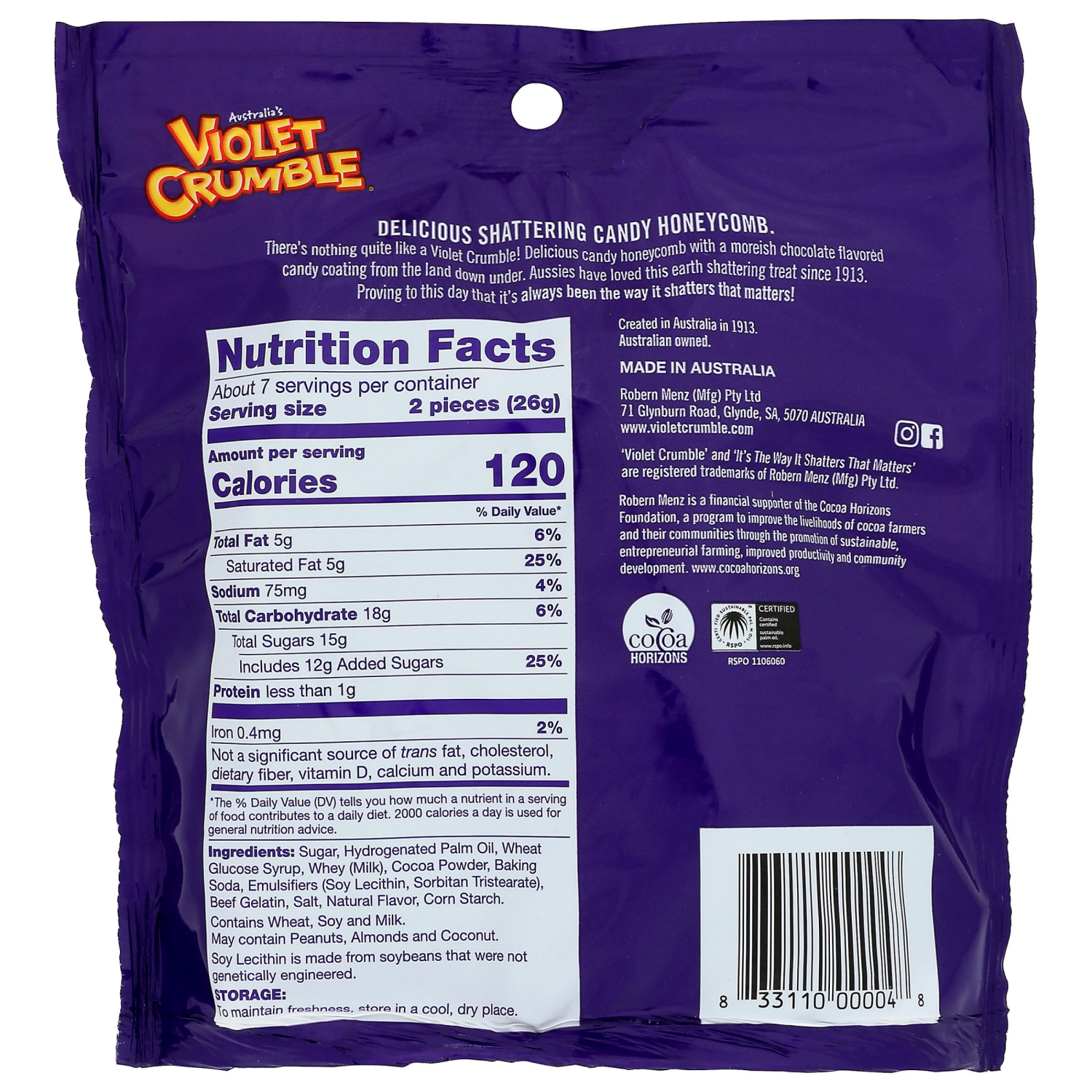 slide 2 of 2, Violet Crumble Candy Honeycomb 6 oz, 6 oz