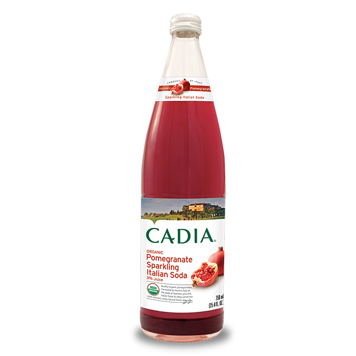 slide 1 of 1, Cadia Organic Pomegranate Sparkling Italian Soda, 25.4 fl oz