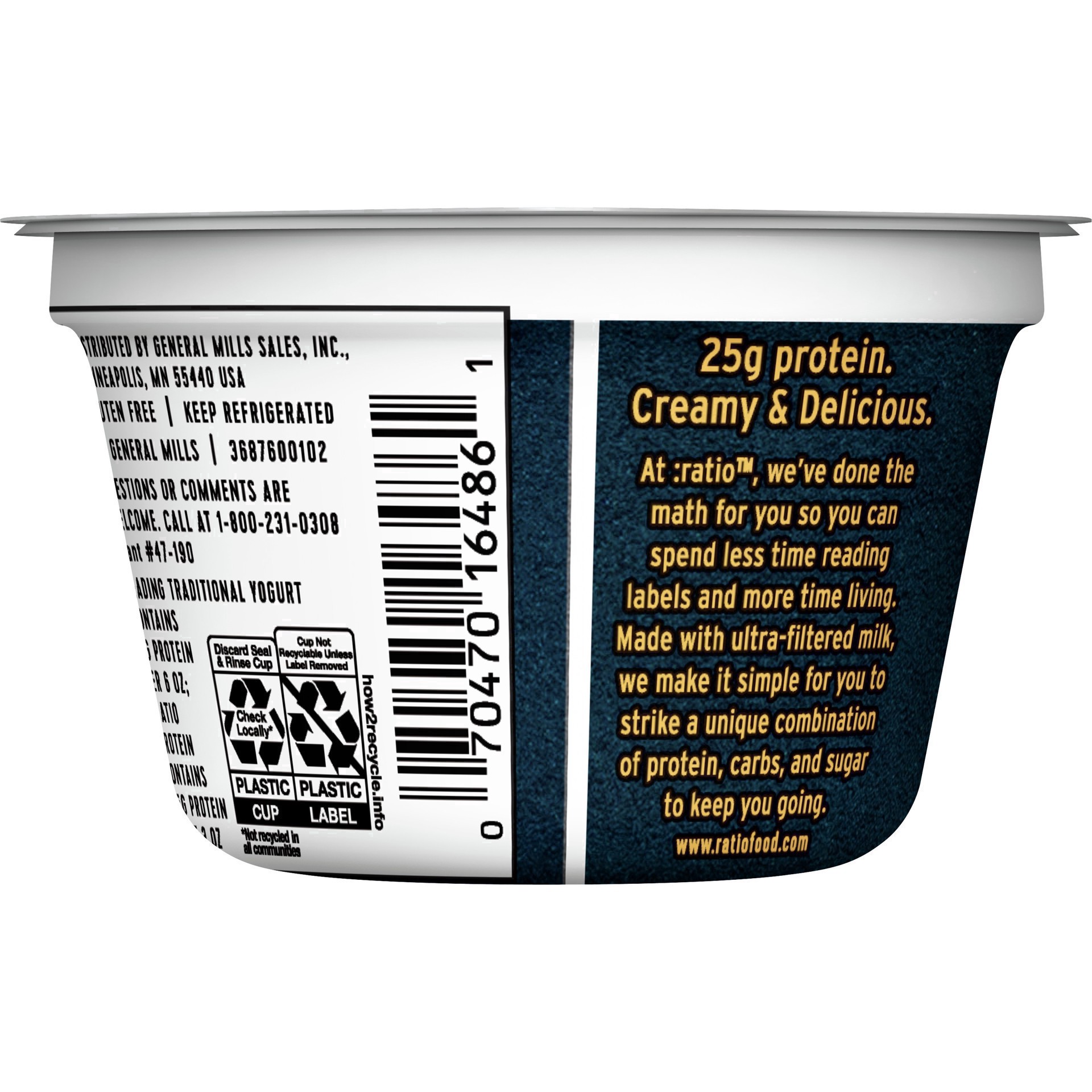 slide 31 of 62, :ratio Yogurt Protein Cultured Dairy Snack, Vanilla, 25g Protein, 5.3 OZ, 5.3 oz