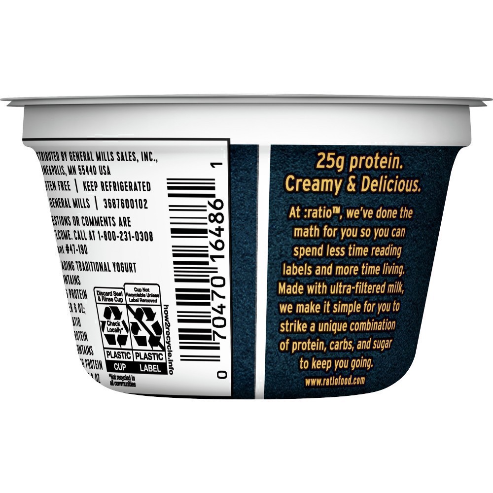 slide 8 of 62, :ratio Yogurt Protein Cultured Dairy Snack, Vanilla, 25g Protein, 5.3 OZ, 5.3 oz