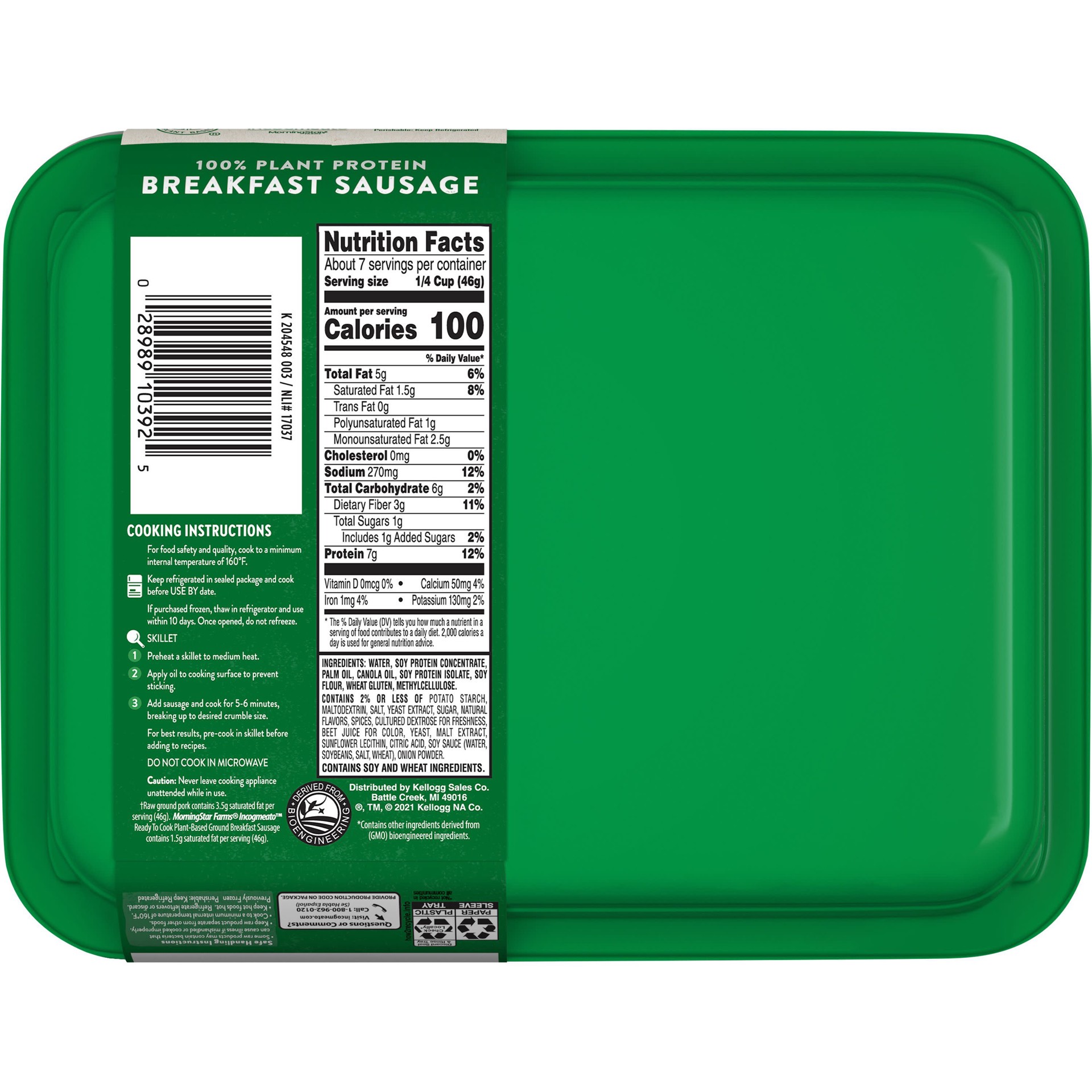 slide 5 of 5, MorningStar Farms Incogmeato Meatless Breakfast Sausage, Original, 12 oz, 12 oz