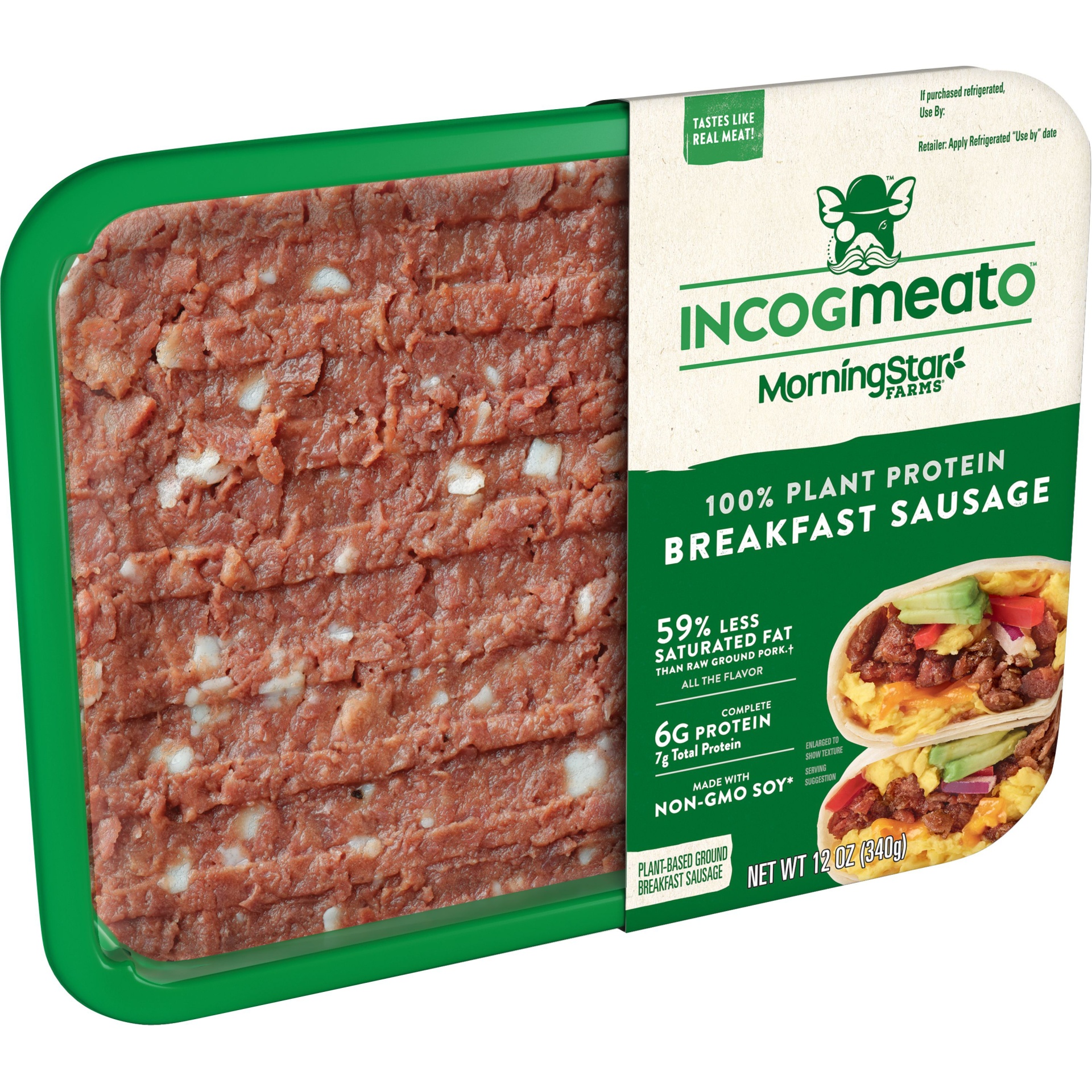 slide 1 of 4, MorningStar Farms Incogmeato Plant-Based Breakfast Sausage, Vegan, Original, 12 oz