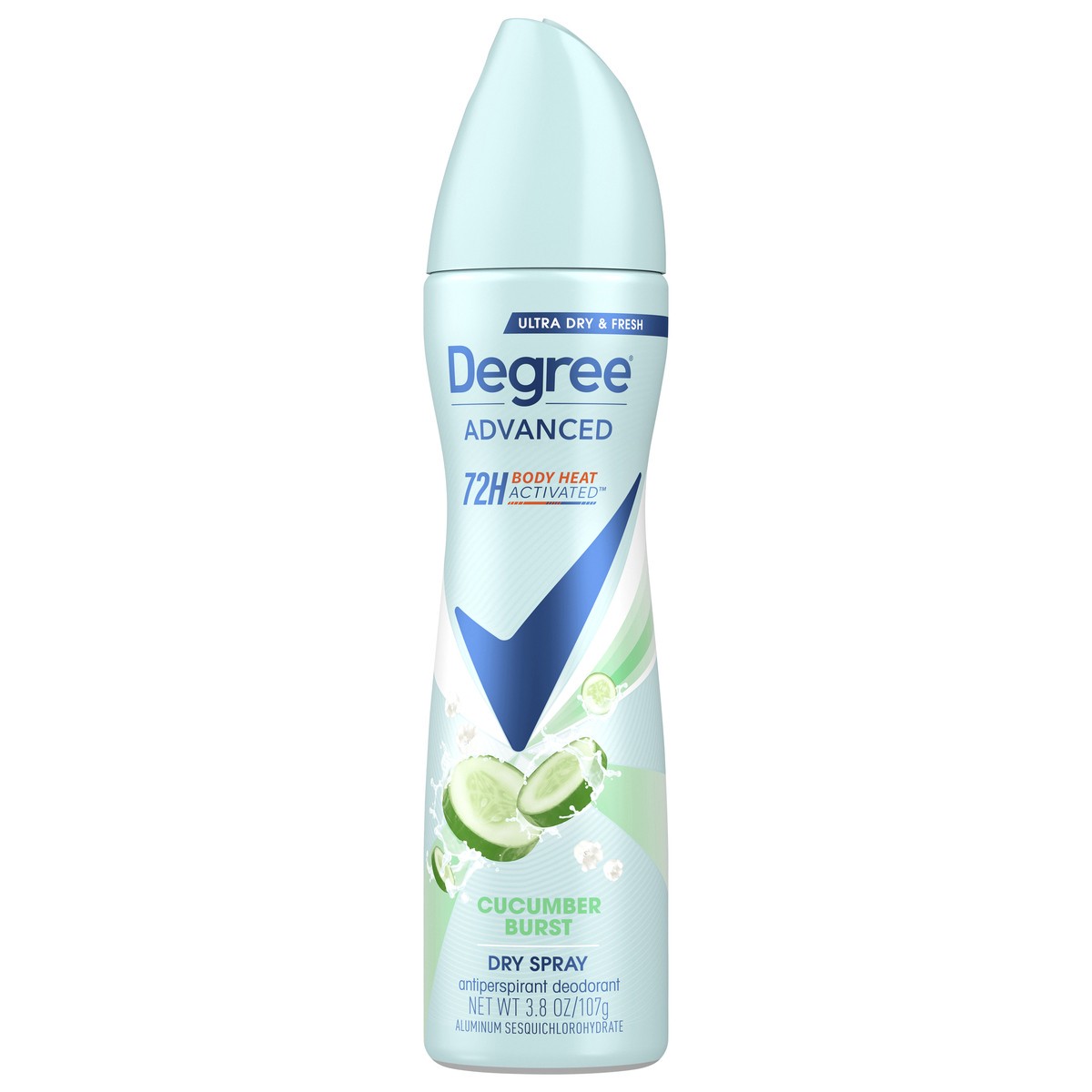slide 1 of 16, Degree Advanced Antiperspirant Deodorant Cucumber Burst, 3.8 oz
