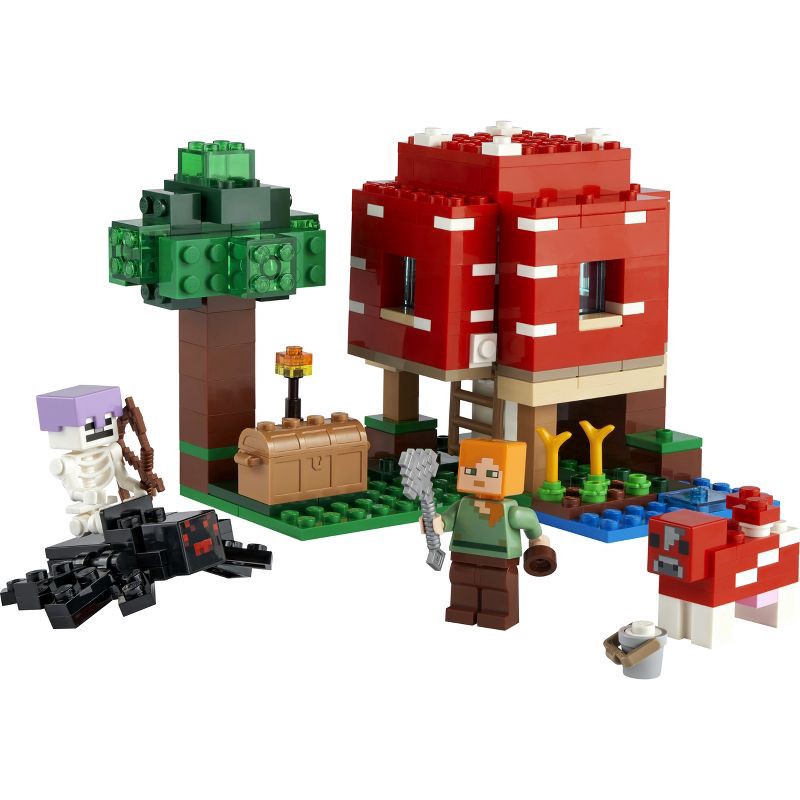slide 2 of 6, LEGO Minecraft The Mushroom House Toy 21179, 1 ct