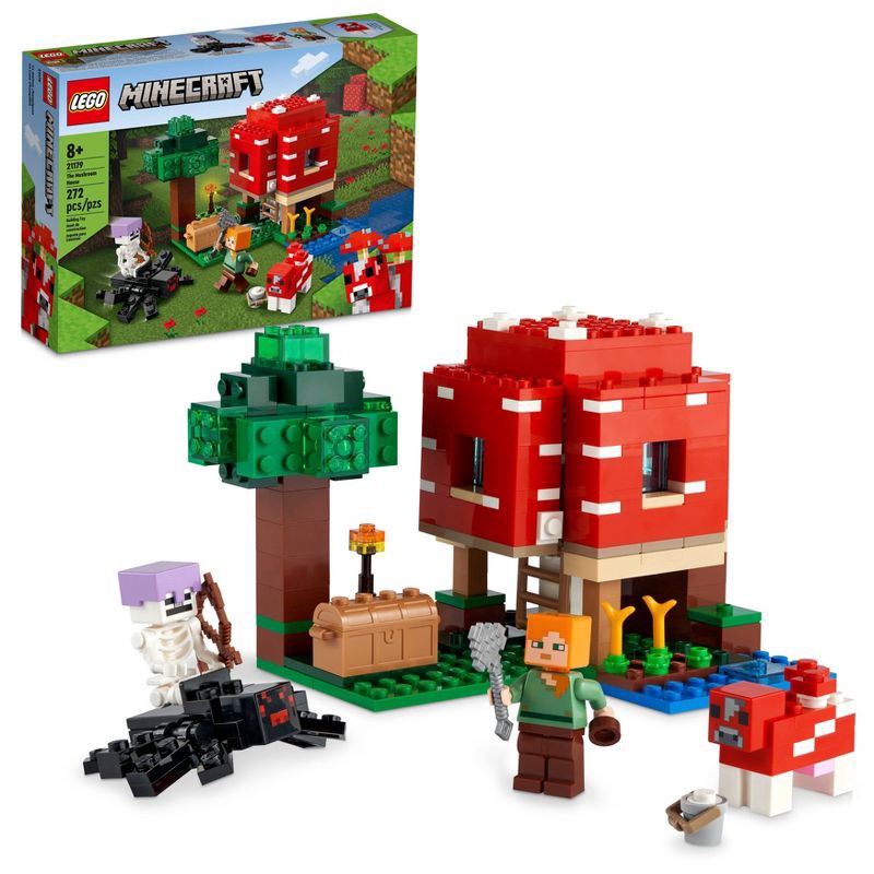 slide 1 of 6, LEGO Minecraft The Mushroom House Toy 21179, 1 ct