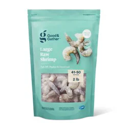 Large Tail-Off, Peeled, Deveined Raw Shrimp - Frozen - 41-50ct/lb - 2lbs - Good & Gather™