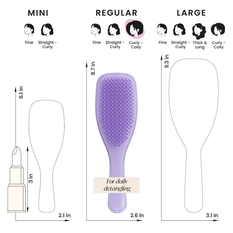 slide 8 of 10, Tangle Teezer Naturally Curly Hair Brush - Purple, 1 ct