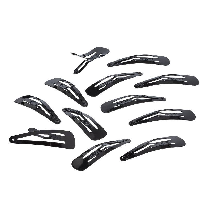 slide 3 of 5, scunci scünci Metal Hair Snap Clips - Black - All Hair - 12pcs, 12 ct