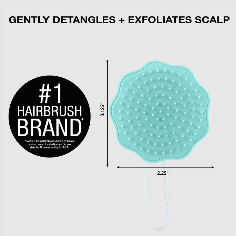 slide 4 of 6, Conair Scalp Detangle & Distribute Hair Brush - Teal, 1 ct