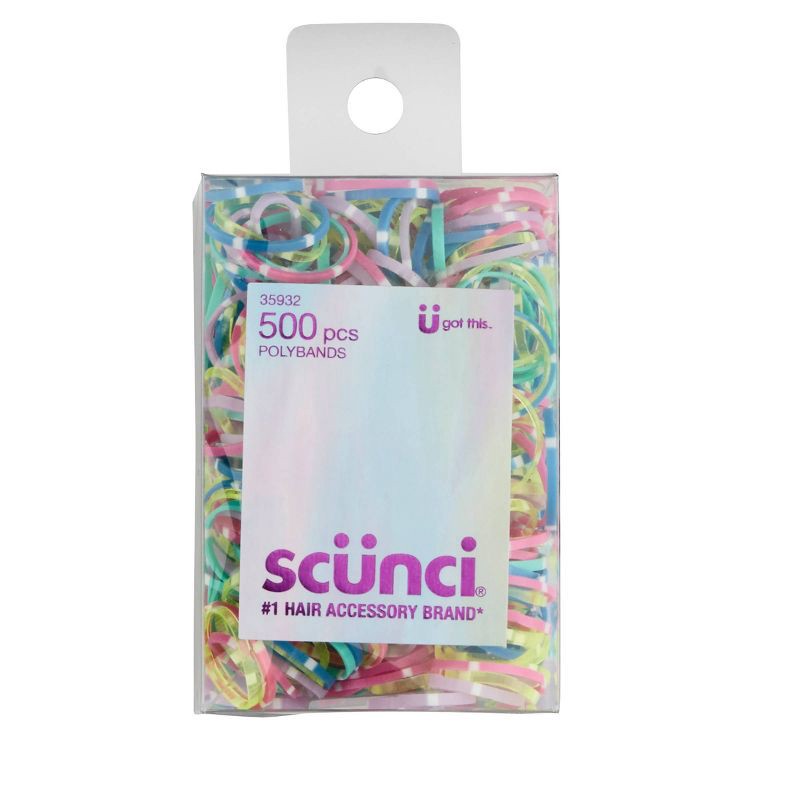 slide 1 of 4, scunci Kids Mixed Size Polybands In Acetate Box - 500ct, 500 ct