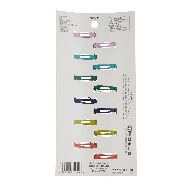 slide 3 of 4, scunci scünci Kids Metal Heart Shaped Hair Snap Clips - Assorted Colors - 12pcs, 12 ct