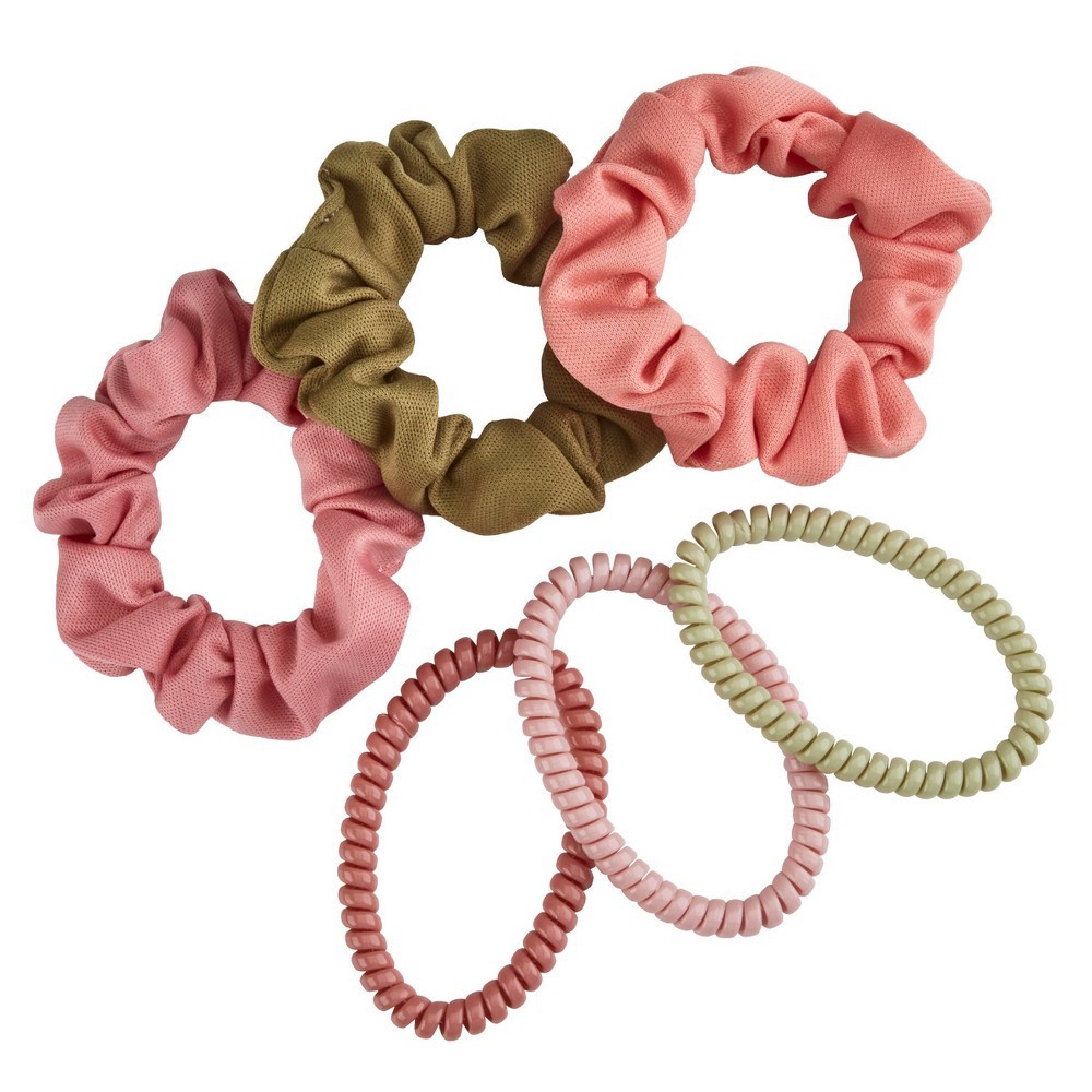 slide 2 of 4, scunci Spirals and Scrunchies - 6pk, 6 ct