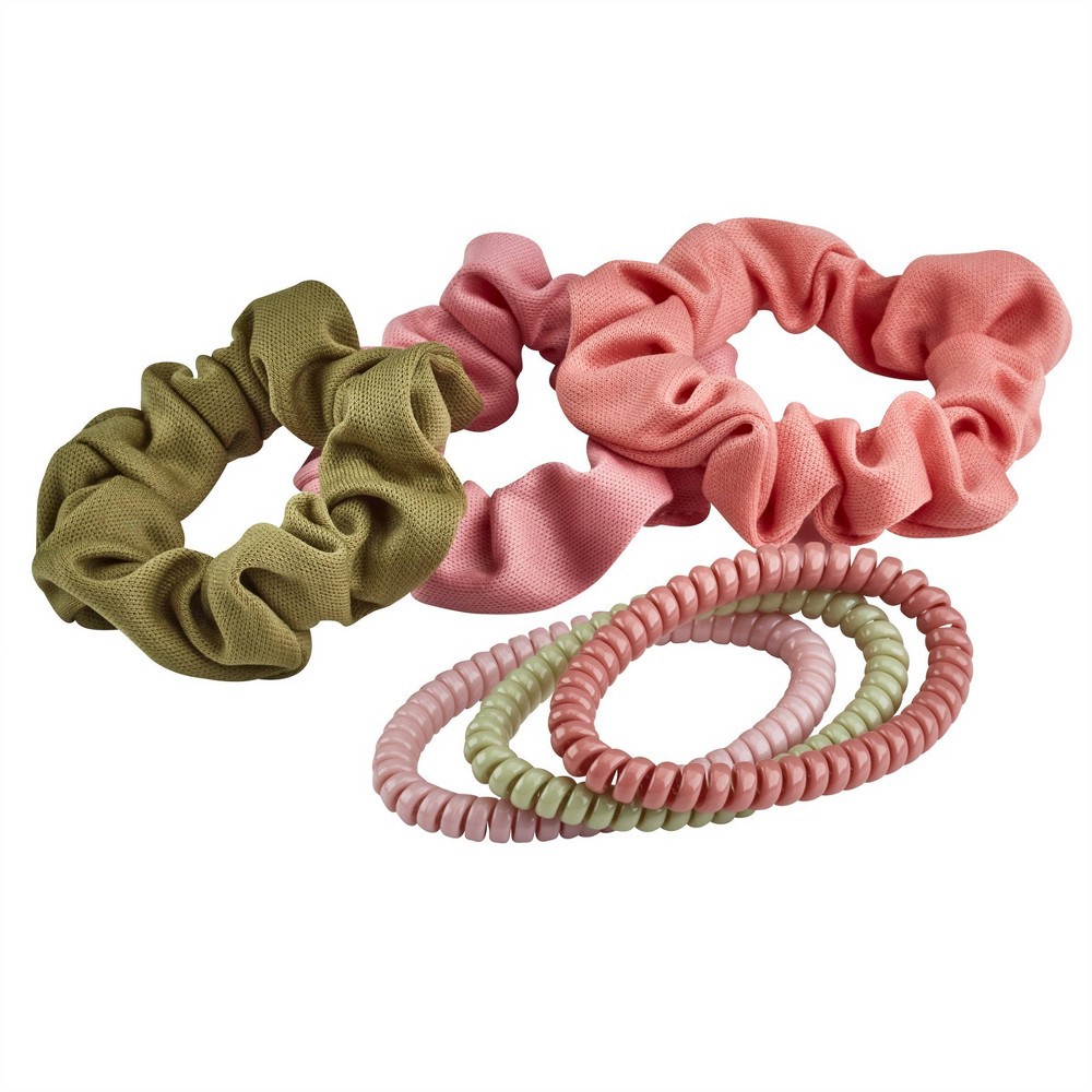 slide 3 of 4, scunci Spirals and Scrunchies - 6pk, 6 ct