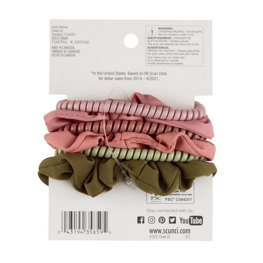 slide 4 of 4, scunci Spirals and Scrunchies - 6pk, 6 ct