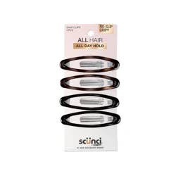scunci scünci No-Slip Grip Large Oval Snap Clips - Tortoise - All Hair - 4pcs