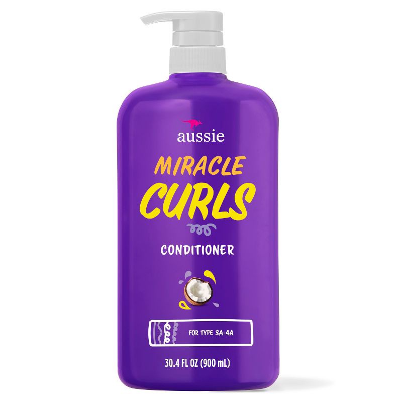 slide 1 of 9, Aussie Miracle Curls with Coconut and Jojoba Oil and Paraben Free Conditioner - 30.4 fl oz, 30.4 fl oz