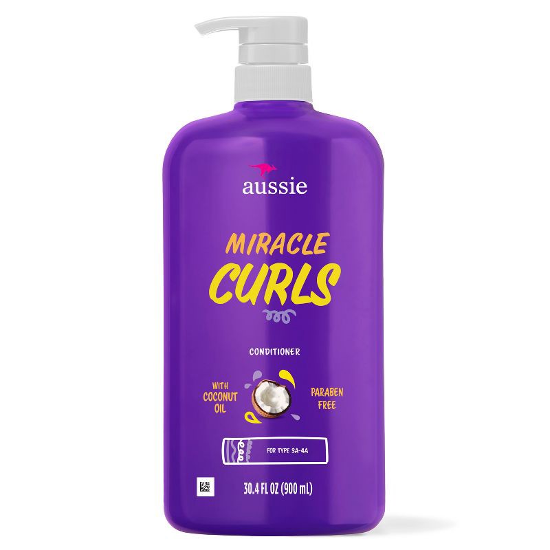 slide 2 of 9, Aussie Miracle Curls with Coconut and Jojoba Oil and Paraben Free Conditioner - 30.4 fl oz, 30.4 fl oz