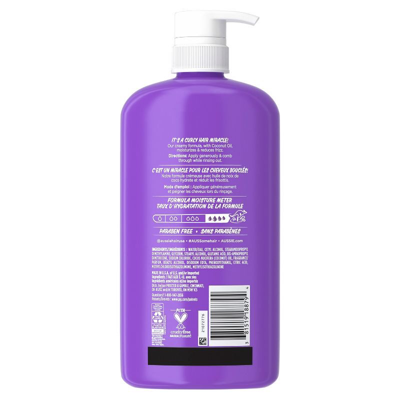 slide 9 of 9, Aussie Miracle Curls with Coconut and Jojoba Oil and Paraben Free Conditioner - 30.4 fl oz, 30.4 fl oz