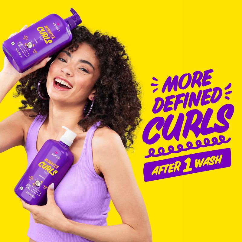 slide 5 of 9, Aussie Miracle Curls with Coconut and Jojoba Oil and Paraben Free Shampoo - 30.4 fl oz, 30.4 fl oz