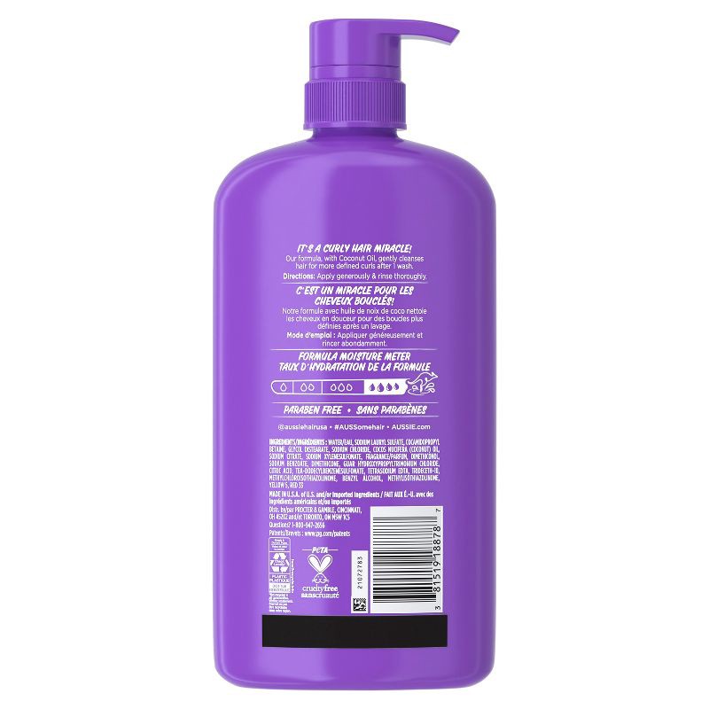slide 9 of 9, Aussie Miracle Curls with Coconut and Jojoba Oil and Paraben Free Shampoo - 30.4 fl oz, 30.4 fl oz