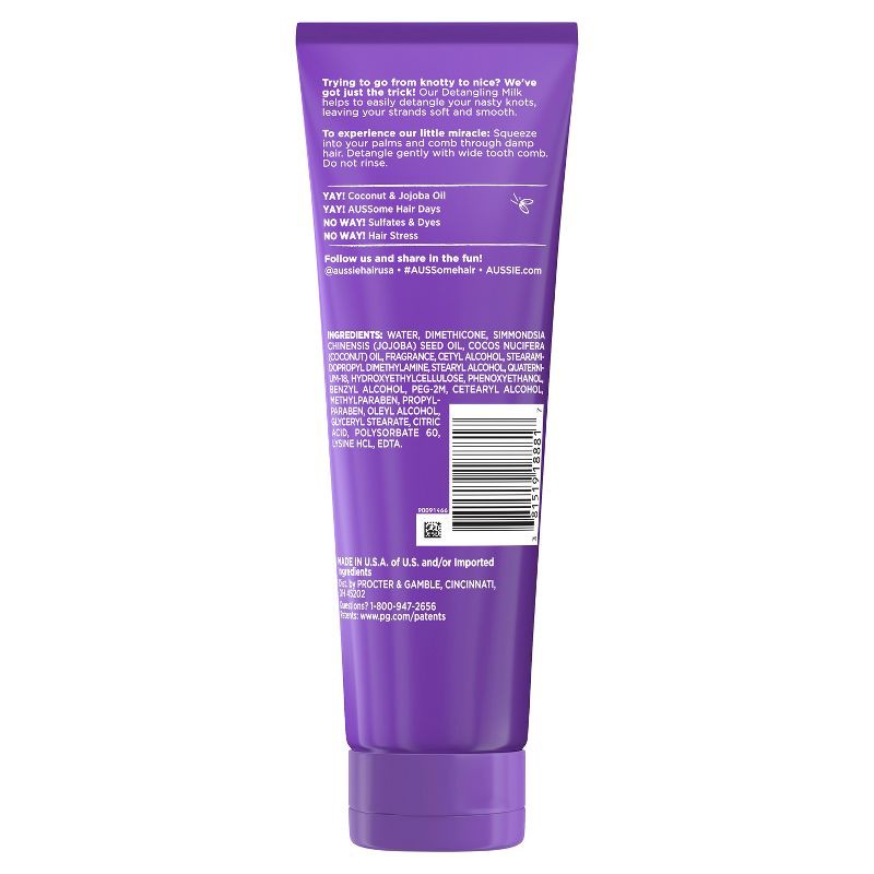 slide 3 of 3, Aussie Miracle Curls with Coconut Oil Detangling Milk Treatment - 8.4 fl oz, 8.4 fl oz