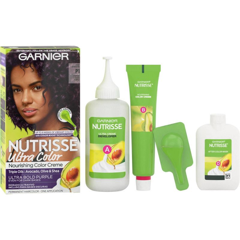 slide 7 of 7, Garnier Nutrisse Ultra Color Nourishing Hair Color Crème - Deepest Intense Purple - 1 kit, 1 ct