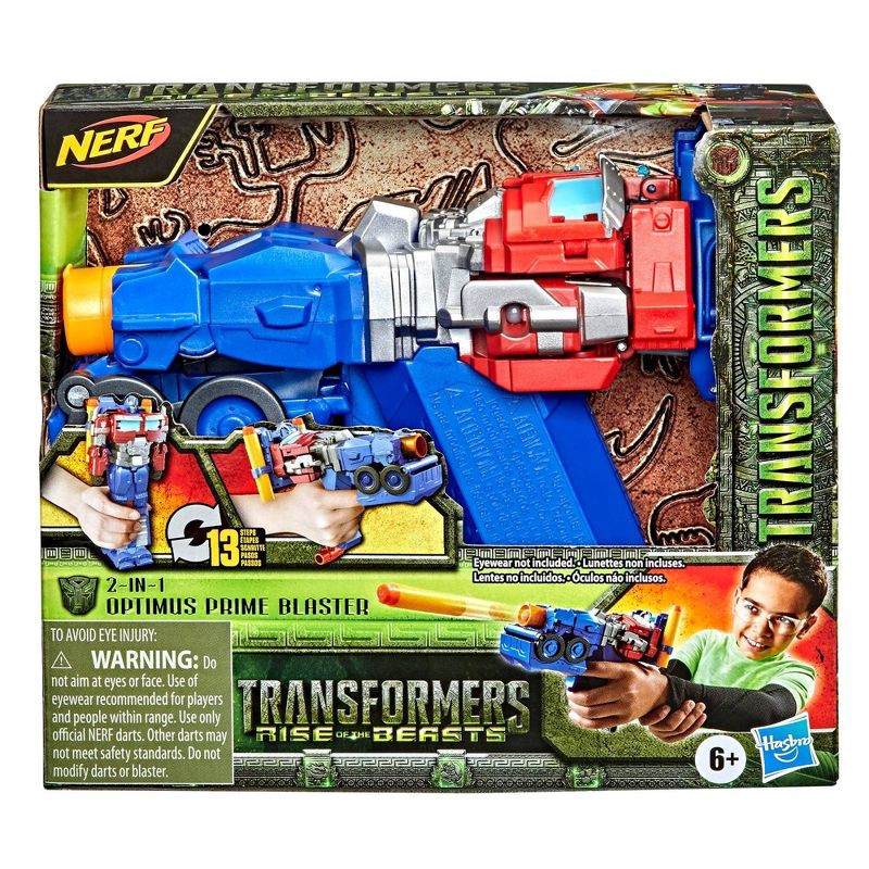 slide 2 of 8, Transformers Rise of the Beasts NERF 2-in-1 Optimus Prime Toy Blaster, 1 ct