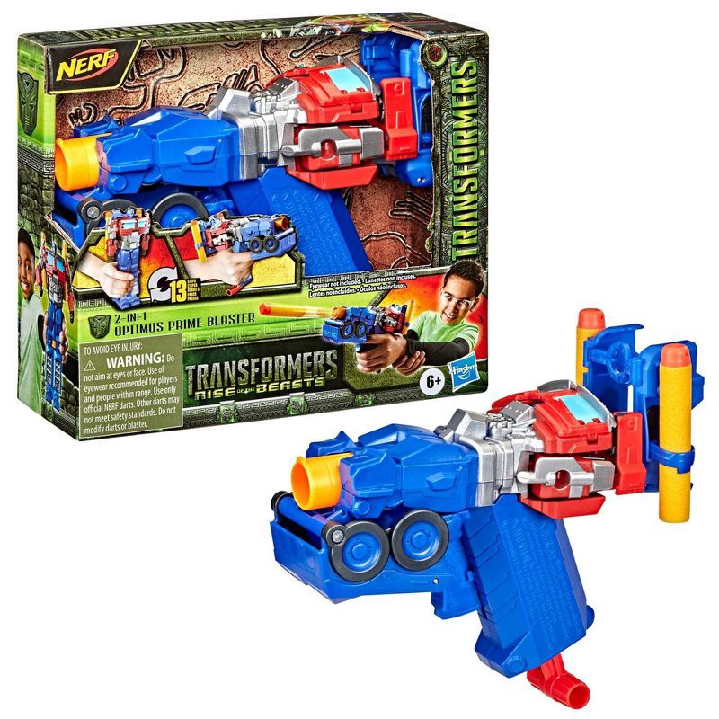 slide 7 of 8, Transformers Rise of the Beasts NERF 2-in-1 Optimus Prime Toy Blaster, 1 ct