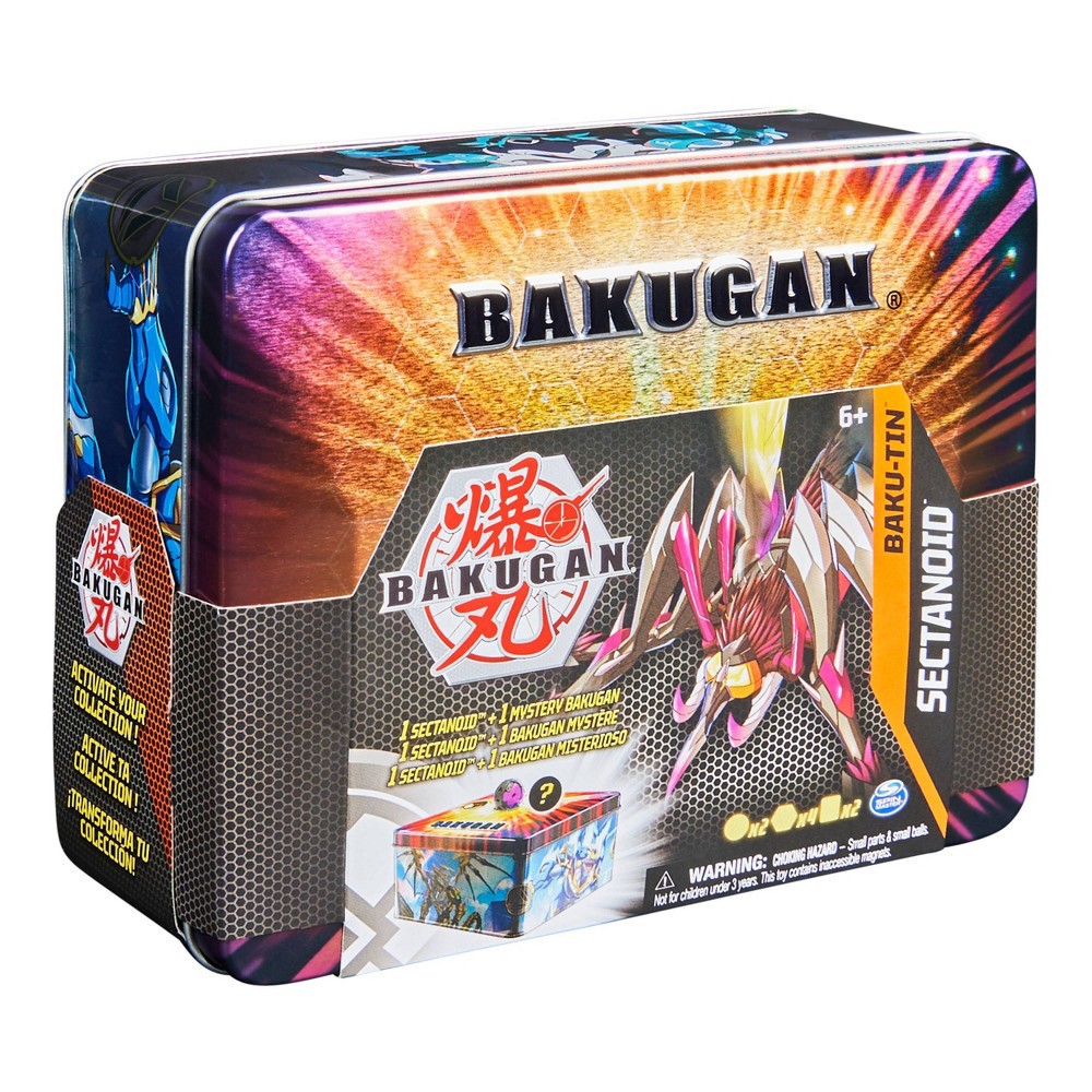 slide 7 of 7, Bakugan Baku-Tin, Sectanoid Premium Collectors Storage Tin with Mystery Bakugan, 1 ct