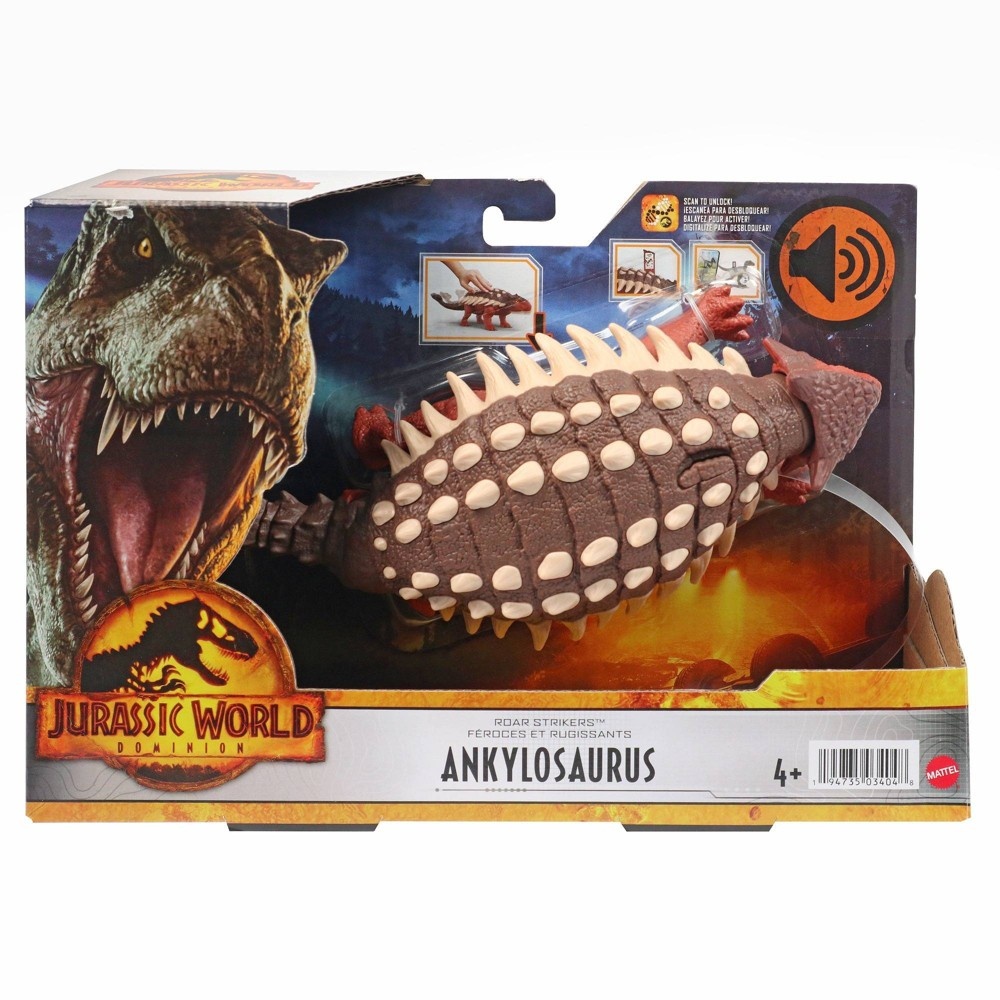 slide 2 of 6, Jurassic World: Dominion Roar Strikers Ankylosaurus Dinosaur Figure, 1 ct