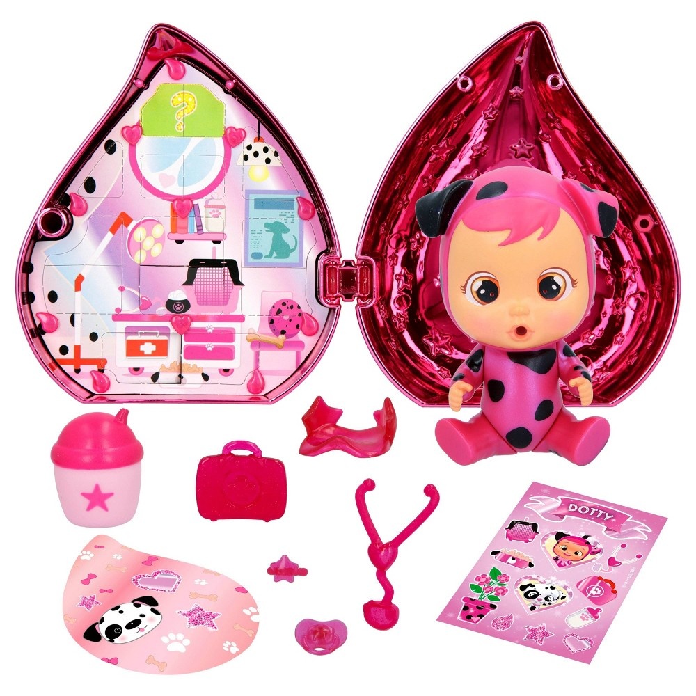 slide 2 of 9, Cry Babies Magic Tears Metallic Pink Baby Doll, 1 ct