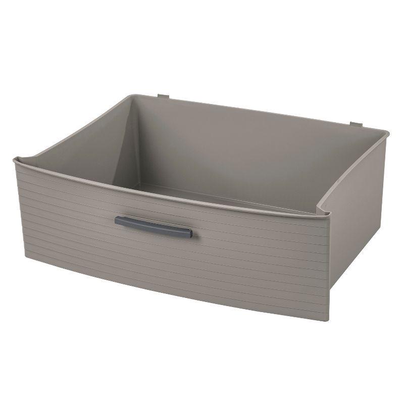 slide 6 of 7, 3 Drawer Wide Tower Dark Gray - Brightroom™: Plastic Storage Drawers, Portable Universal Storage, No Assembly Required, 1 ct