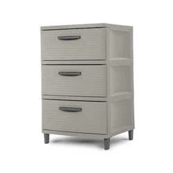 3 Drawer Storage Cabinet Gray - Brightroom™: Plastic Utility Storage Drawers, Universal Organization, No Assembly Required