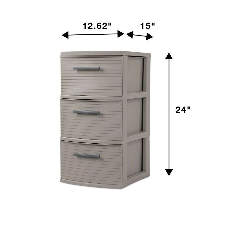 slide 7 of 7, 3 Drawer Medium Tower Dark Gray - Brightroom™: Plastic Storage Drawers, Portable Universal Storage, No Assembly Required, 1 ct