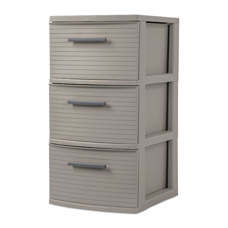 slide 1 of 7, 3 Drawer Medium Tower Dark Gray - Brightroom™: Plastic Storage Drawers, Portable Universal Storage, No Assembly Required, 1 ct
