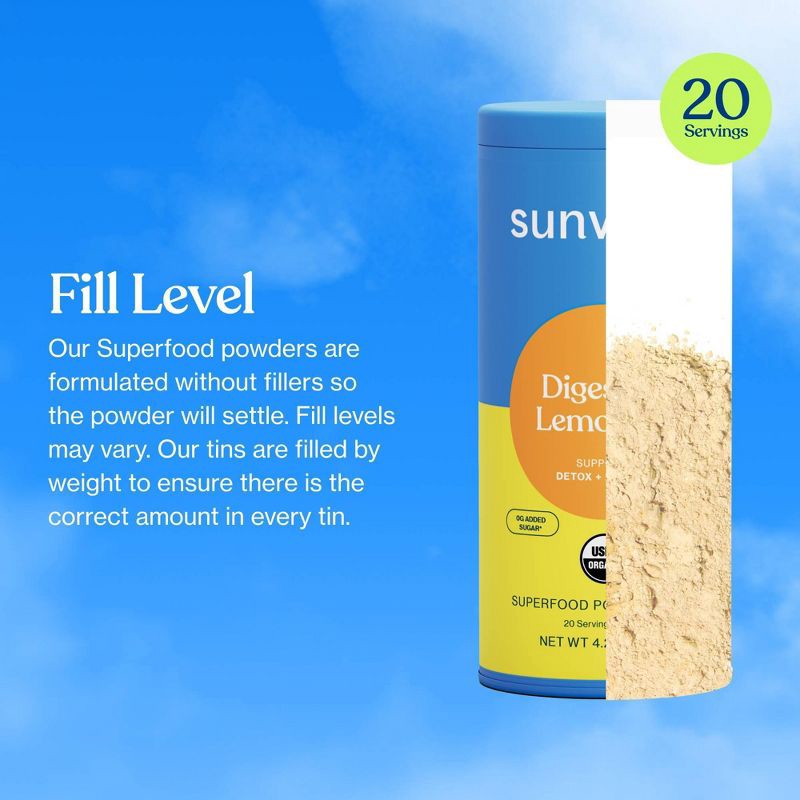 slide 6 of 8, Sunwink Digestion Lemonade Vegan Superfood Mix - 4.2oz, 4.2 oz