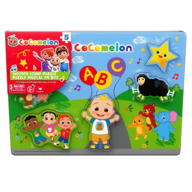 slide 1 of 1, Spin Master Puzzles CoComelon Kids' Wooden Sound Puzzle - 5pc, 5 ct