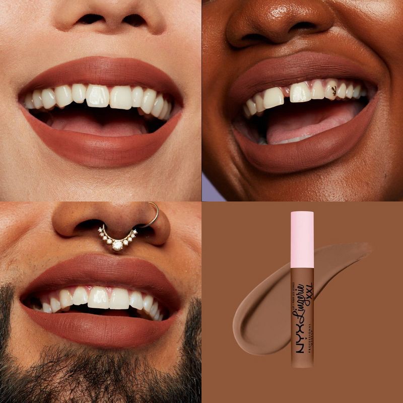 slide 3 of 8, NYX Professional Makeup Lip Lingerie XXL Smooth Matte Liquid Lipstick - 16hr Longwear - 29 Hot Caramelo - 0.13 fl oz, 0.13 fl oz