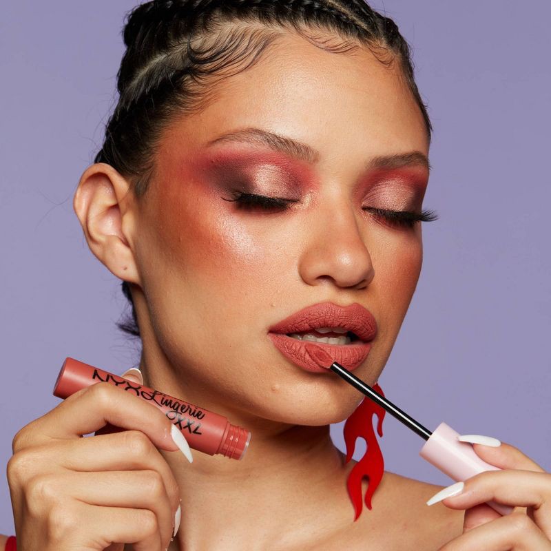 slide 4 of 7, NYX Professional Makeup Lip Lingerie XXL Smooth Matte Liquid Lipstick - 16hr Longwear - 25 Candela Babe - 0.13 fl oz, 0.13 fl oz