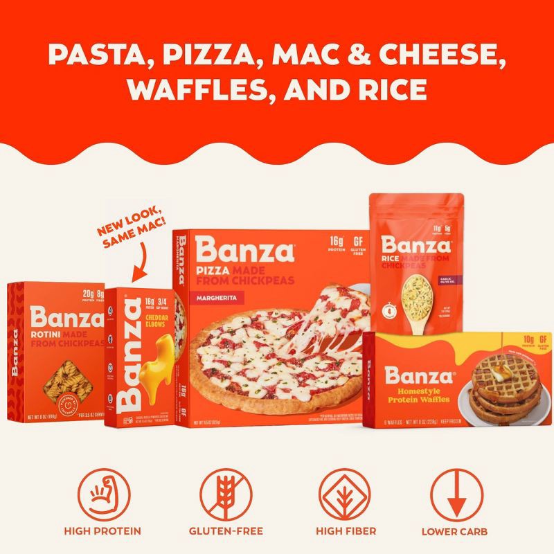 slide 6 of 7, Banza Chickpea Gluten Free Protein Margherita Frozen Pizza - 11.5oz, 11.5 oz