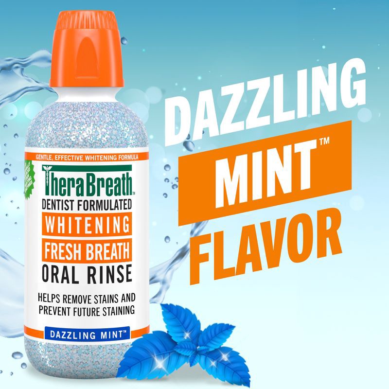 slide 3 of 9, TheraBreath Whitening Mint Mouthwash - Dazzling Mint - 16 fl oz, 16 fl oz