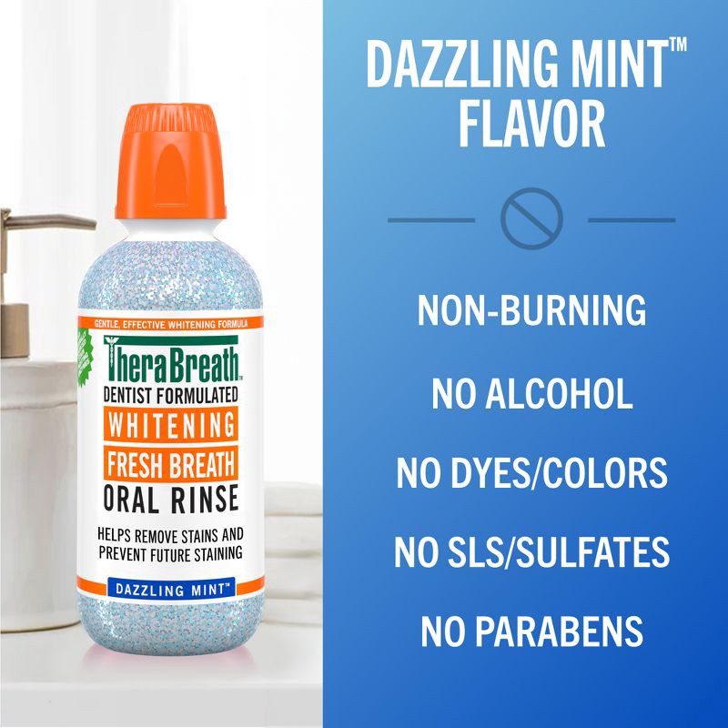 slide 7 of 9, TheraBreath Whitening Mint Mouthwash - Dazzling Mint - 16 fl oz, 16 fl oz