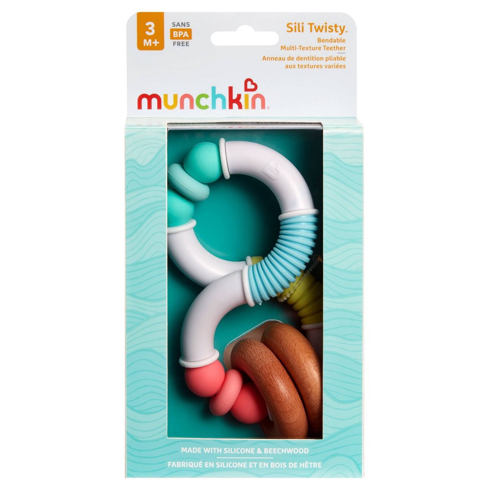 slide 4 of 5, Munchkin Sili Twisty Bendable Multi-Texture Teether Toy, 1 ct