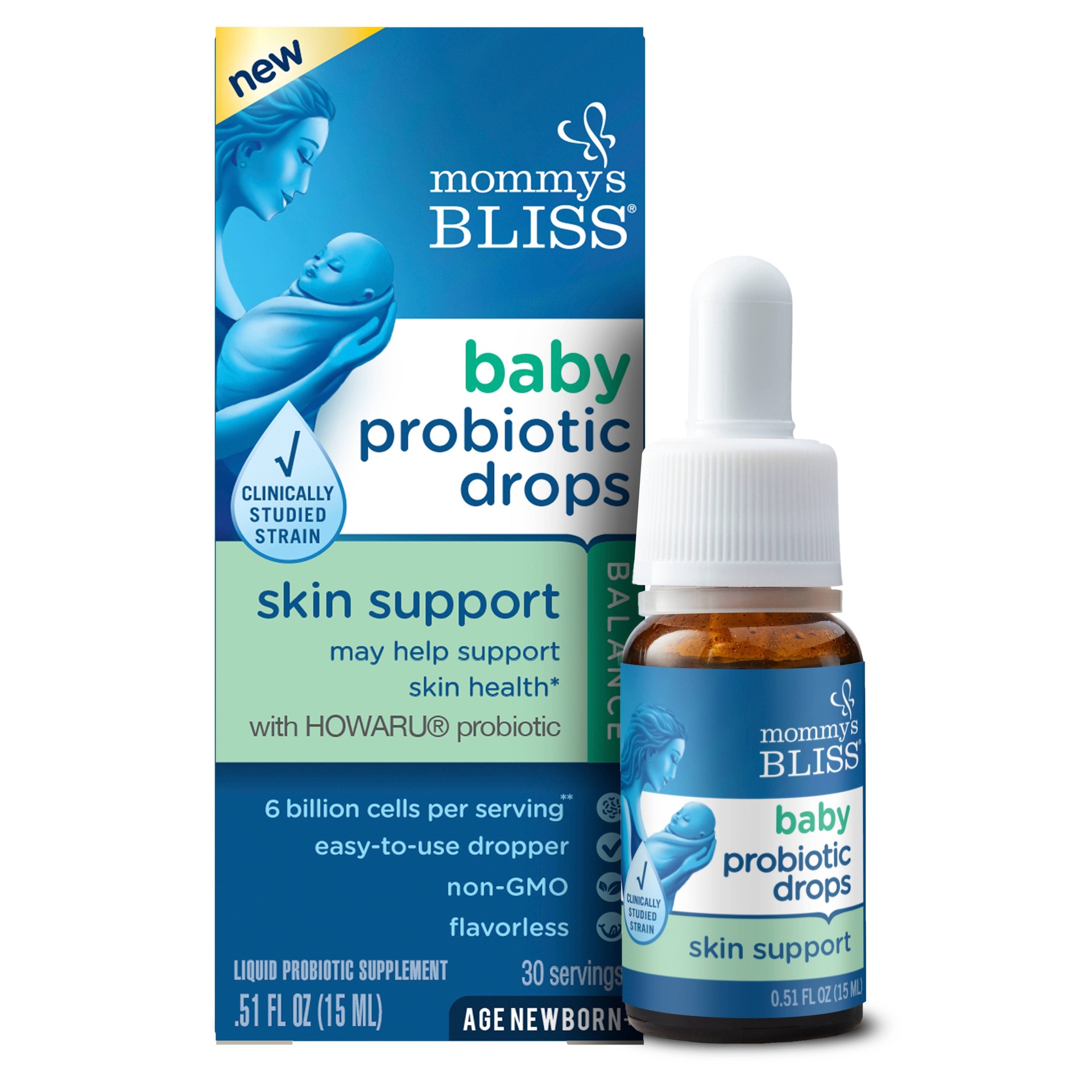 slide 1 of 6, Mommy's Bliss Baby Probiotic Drops Skin Support - 0.5 fl oz, 0.5 fl oz